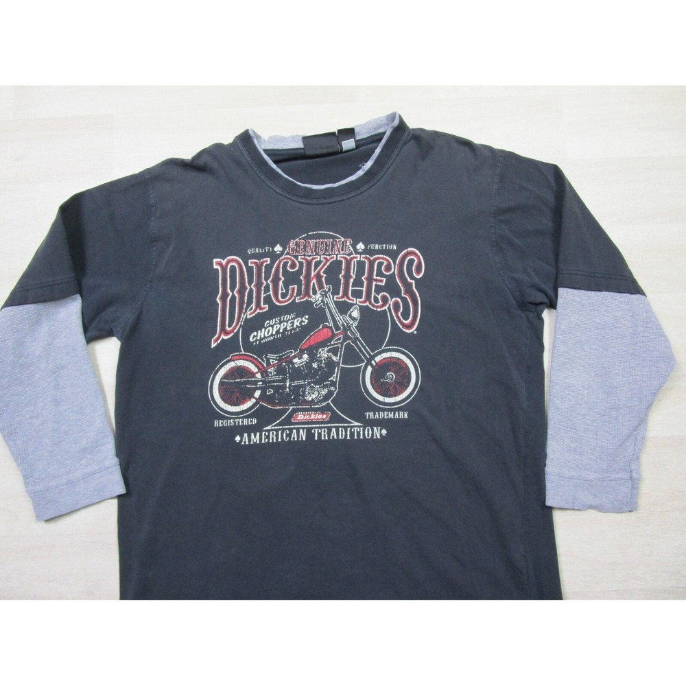 Vintage‎ Y2K Dickies Shirt (XL) Layered Long Sleeve Distressed Motorcycle Bobber View 3